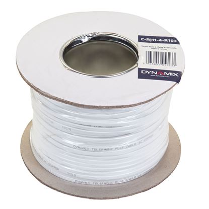 Picture of DYNAMIX 100m Roll 4-Wire Flat Cable, 28 AWG White colour