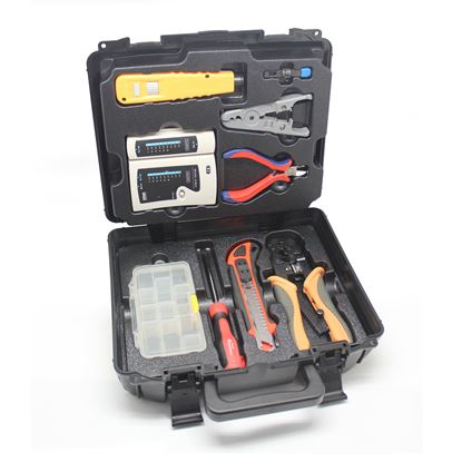 Picture of GOLDTOOL 9 Piece LAN Basic Repair Tool Kit with Heavy Duty Plastic