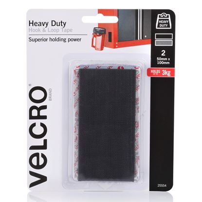 Picture of VELCRO Brand 50mm x 100mm Heavy Duty 2 Pack Hook & Loop Tape.