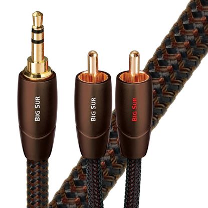 Picture of AUDIOQUEST Big Sur 1.5M 3.5mm to 2 RCA. Solid perf surface Copper