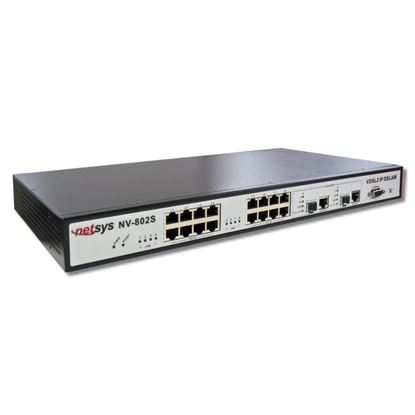Picture of NETSYS 8 Port VDSL2 Managed IP DSLAM with 2 Gigabit Ports.