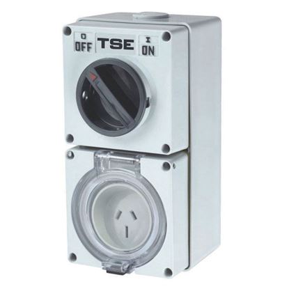 Picture of TRADESAVE Switched Outlet 3 Pin 20A Round, IP66 Stainless