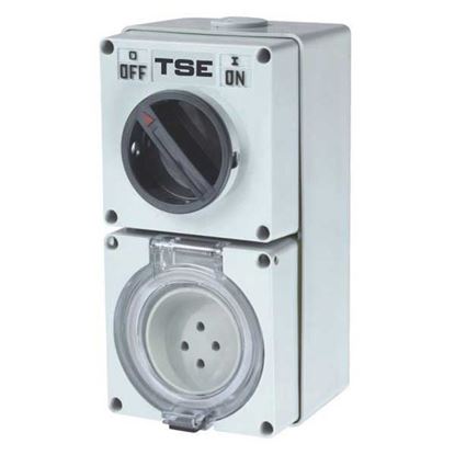 Picture of TRADESAVE Switched Outlet 4 Pin 20A Round, IP66 Stainless
