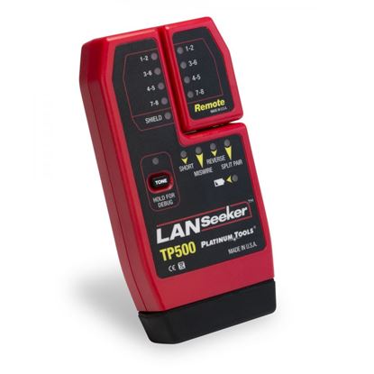 Picture of PLATINUM TOOLS LANSeeker Cable Tester & Tone Generator. Identify