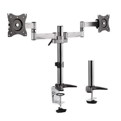 Picture of BRATECK 13"-27" Dual Monitor Desk Mount. Max load 8kg per arm.