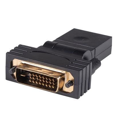 Picture of DYNAMIX HDMI Female to DVI-D (24+1) Male Swivel Adapter.