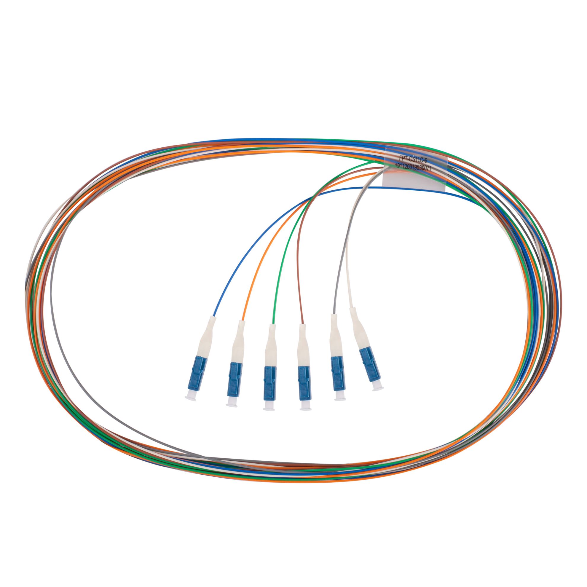 2M LC Pigtail G657A1 6 Pk Colour Coded 900um Single-mode