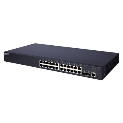 Picture of EDGECORE 24 Port Gigabit Managed Switch with 2x 10G Uplink Ports.
