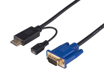 Picture of DYNAMIX 2m HDMI to VGA Cable, Includes Micro USB Female. Optional