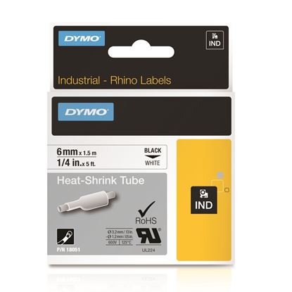 Picture of DYMO Genuine Rhino Industrial Labels- Heat Shrink Tube 6mm Black
