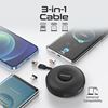 Picture of PROMATE 3in1 USB-C Retractable Data & Charge Cable with Changeable