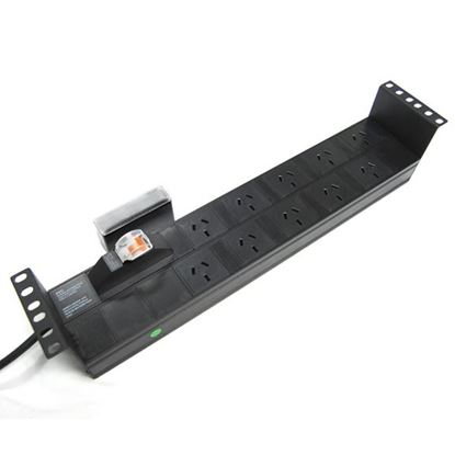 Picture of DYNAMIX 10 Outlet 2RU Horizontal Power Rail (10A) with 6kVa C-Curve