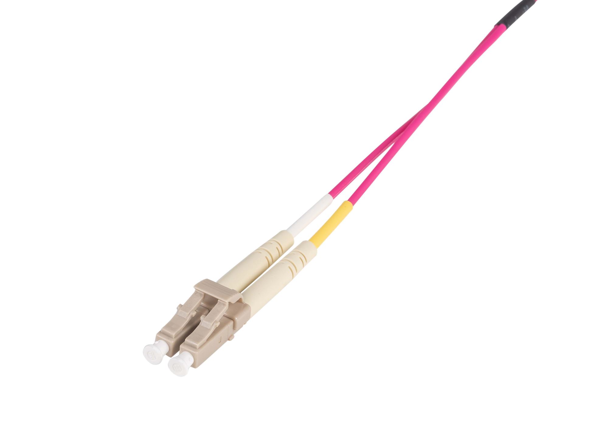 3M 50u LC/LC OM4 Fibre Lead (Duplex, Multimode) Rasberry Pink Colour Cable
