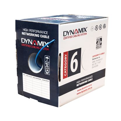 Picture of DYNAMIX 305m Cat6 Blue UTP SOLID Cable Roll, 250MHz, 24AWGx4P.