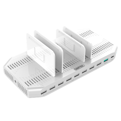 Picture of UNITEK 10-Port USB Smart Charging Station. (9 Port 2.4A USB-A + 1x