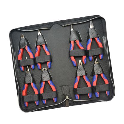 Picture of GOLDTOOL 8-Piece Mirror Polished CRV Precision Plier Set. Includes