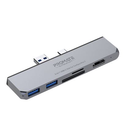 Picture of PROMATE High-Speed 6-in-1 USB-C Hub for Microsoft Surface Pro 7.