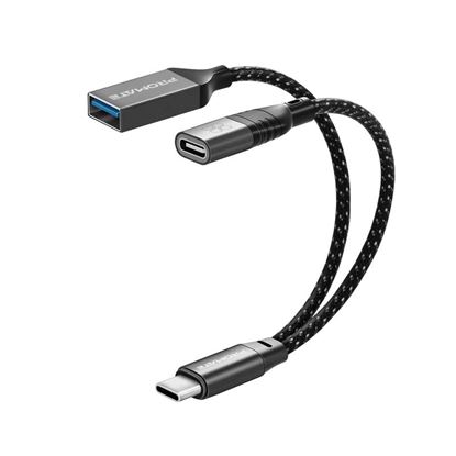 Picture of PROMATE OTG Media Adapter with with USB-C Input. Includes USB-A