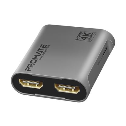Picture of PROMATE HDMI Splitter with Dual HDMI Ports. Supports up to 4K@60Hz