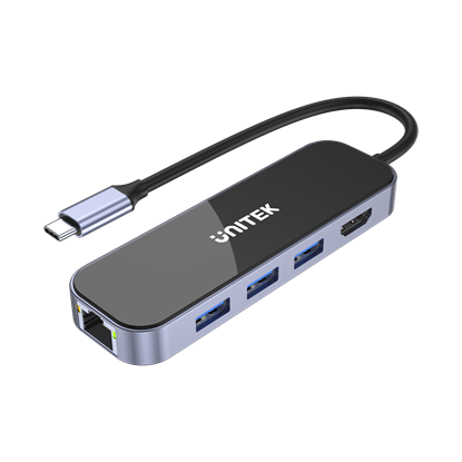 Picture of UNITEK 6-in-1 Multi-Port Hub with USB-C Connector & Sylish Glass