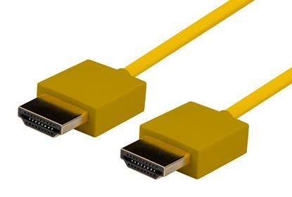 Picture of DYNAMIX 0.5M HDMI YELLOW Nano High Speed With Ethernet Cable. Designed