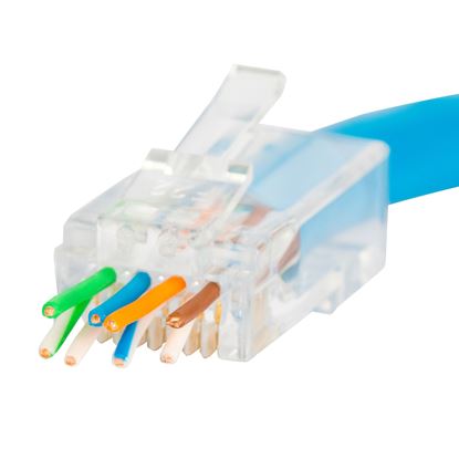 Picture of DYNAMIX Cat6/6A UTP push through plug, 3 prong,50 u" 100pc pack.