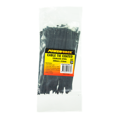 Picture of Powerforce Cable Tie 316SS Coated 200mm x 4.6mm 100pk