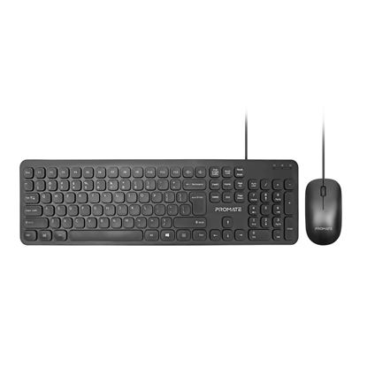 Picture of PROMATE Compact Wired Keyboard and Mouse Combo. Full Sized Low Profile