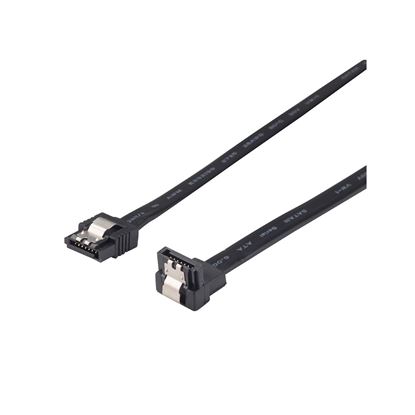 Picture of DYNAMIX 0.5m Right Angled SATA 6Gbs Data Cable with Latch.