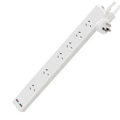 Picture of JACKSON 6-Way Protected Power board. 2x Double spaced sockets,