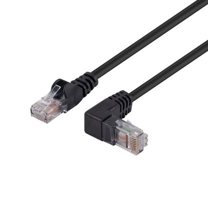 Picture of DYNAMIX 0.5m Cat6 Black UTP Right Angled Patch Lead 250MHz