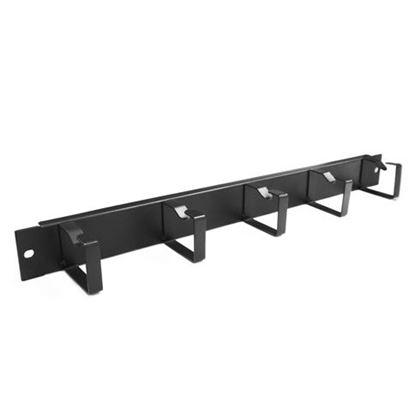 Picture of DYNAMIX 19' 1RU 55mm Deep Metal Cable Management Bar. Supplied
