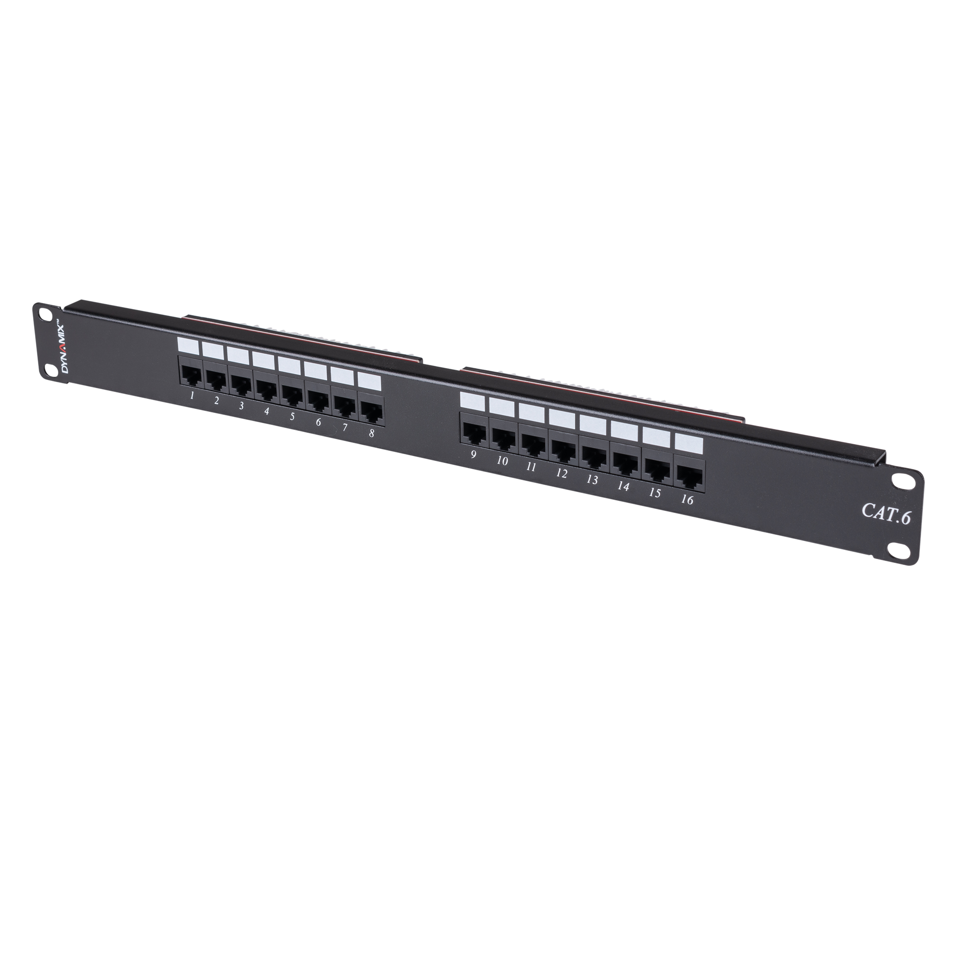 16 Port 19' Cat6 UTP Patch Panel, T568A & T568B Wiring. 1RU. 110x Terminations