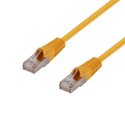Picture of DYNAMIX 0.3m Cat6A S/FTP Yellow Slimline Shielded 10G Patch Lead.
