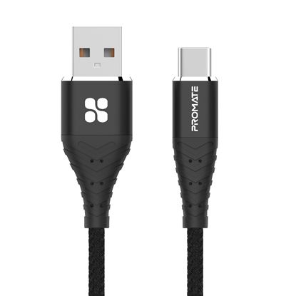Picture of PROMATE 1M Braided USB-A to USB-C Connector Cable, 3A Fast Charging