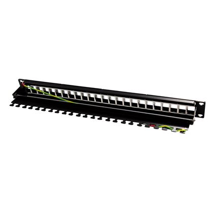 Picture of DYNAMIX Horizontal 19 1RU Unloaded 24 Port STP Patch Panel, with Rear