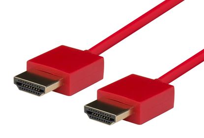 Picture of DYNAMIX 1M HDMI RED Nano High Speed With Ethernet Cable. Designed