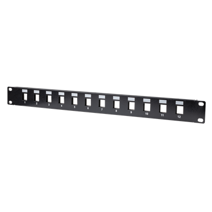 Picture of DYNAMIX 19' 12 Port Unloaded Patch Panel Keystone Inserts, 1RU