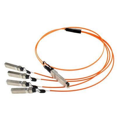 Picture of DYNAMIX 2m 40G AOC QSFP to 4x 10G SFP+ cable.