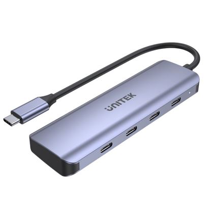 Picture of UNITEK 4-in-1 Multi Port Hub with USB-C Connector. Includes 4 x USB-C