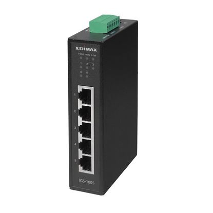Picture of EDIMAX Industrial 5-Port Gigabit DIN Rail Switch.Data Delivery up to