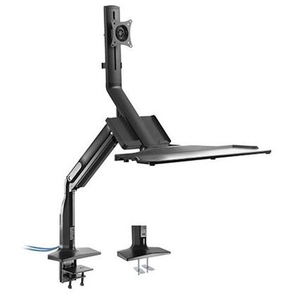 Picture of BRATECK 17-32" Single Monitor Gas Spring Sit-Stand Desk Converter.