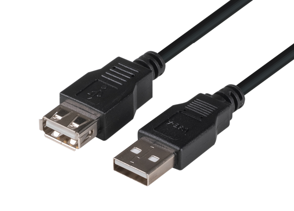 Picture of DYNAMIX 5m USB 2.0 Cable USB-A Male to USB-A Female Connectors.