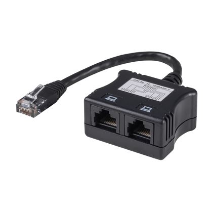 Picture of DYNAMIX RJ45 Dual Adapter (2x UTP devices) with Short Cable.