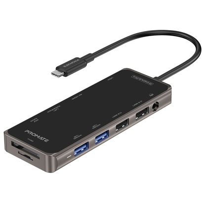 Picture of PROMATE 11-in-1 USB Multi-Port Hub with USB-C Connector. Includes 100W