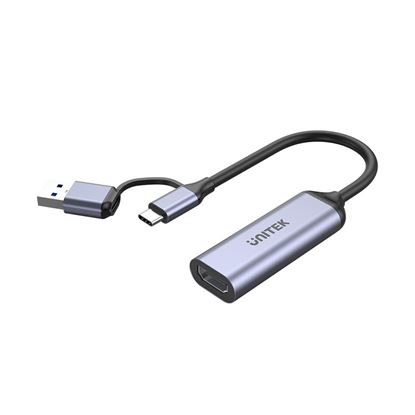 Picture of UNITEK USB-C to HDMI Adapter. Supports Resolution up to 4K@30Hz.
