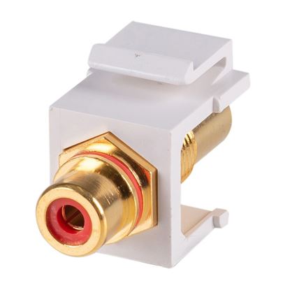 Picture of DYNAMIX Red RCA to RCA Keystone Adapter. Gold Plated