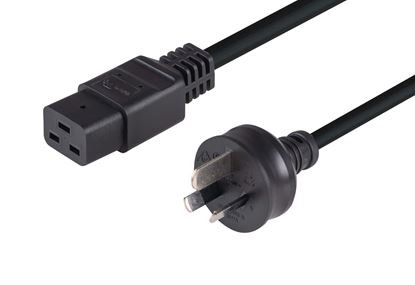 Picture of DYNAMIX 2M Power Cord - 15A 3 Pin Plug to 15A C19 Plug.