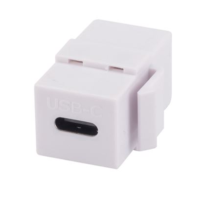 Picture of DYNAMIX USB-C 3.1 Keystone Jack Female to Female Connectors. White