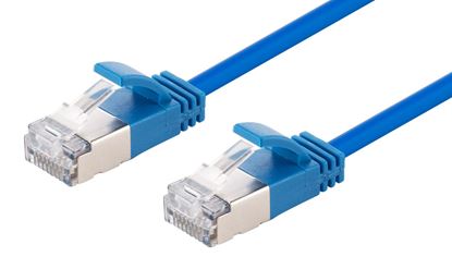 Picture of DYNAMIX 1.25m Cat6A S/FTP Blue Ultra-Slim Shielded 10G Patch Lead